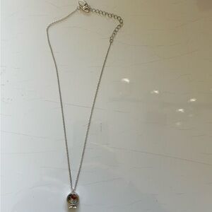 Claire's Silver Tone Necklace with Fish Charm with Stones